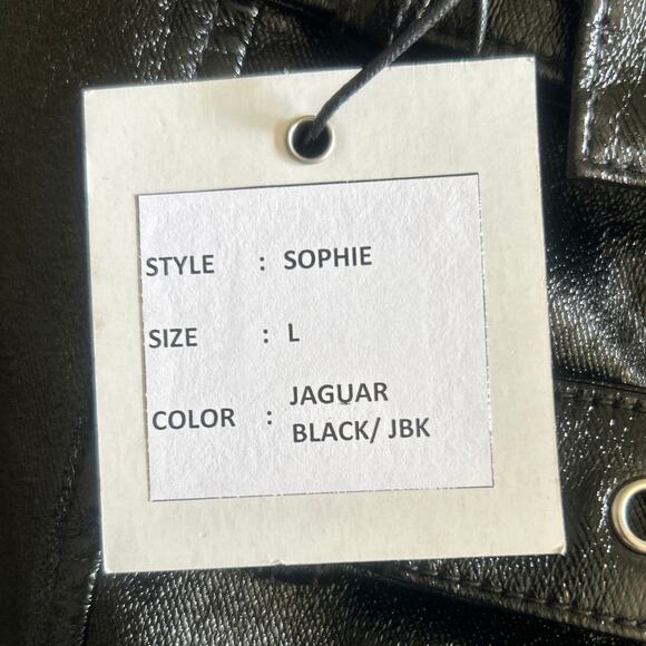 MARTI GOLDSCHMIED GARAGE NWT Sophie Buckle Liquid Leather Textured Mini Skirt L - Picture 3 of 5